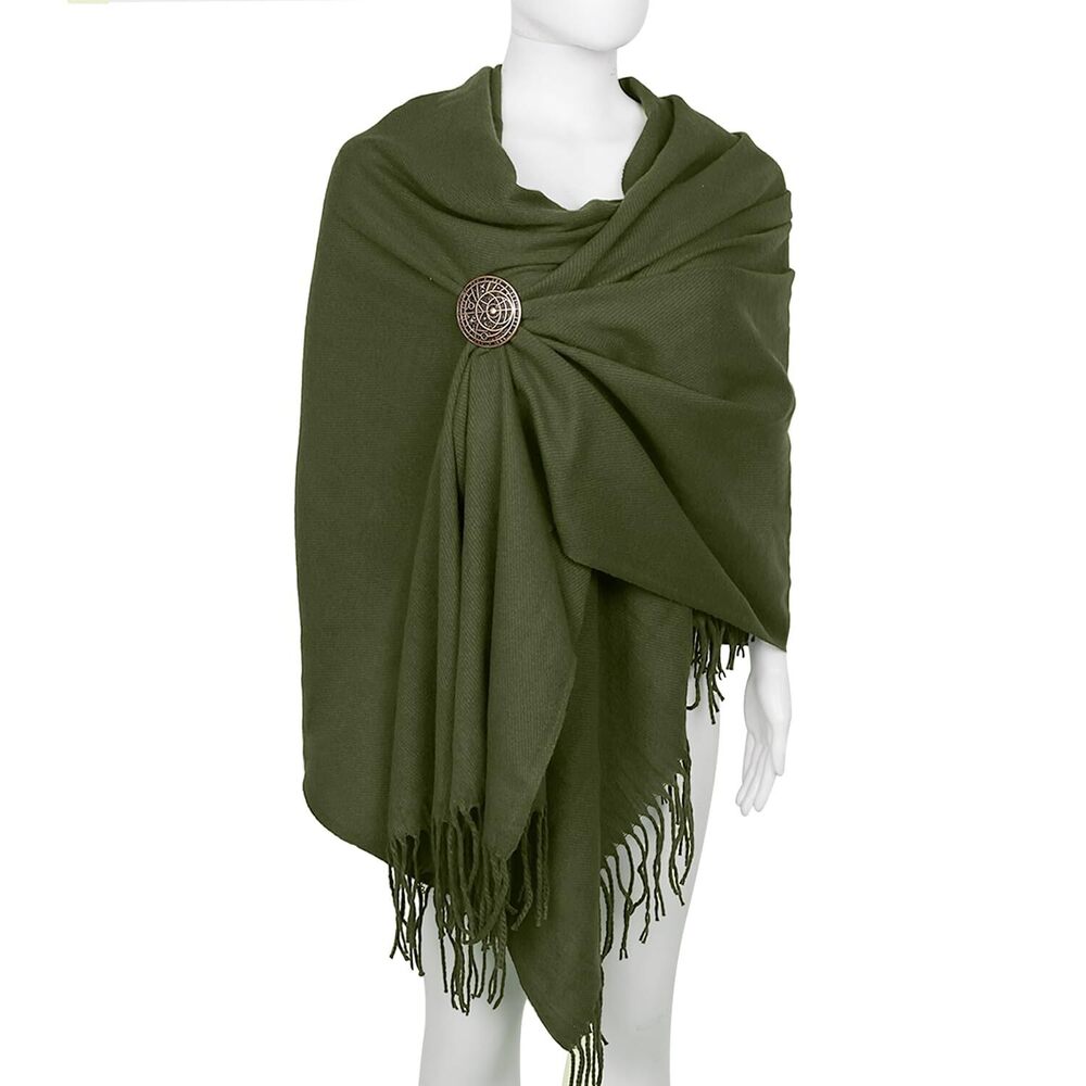 2251 Medieval Northman Shawl Wrap Cloak Viking Brooch Tassel Scarf Shoulder - Picture 7 of 8